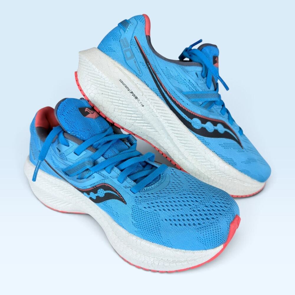 Saucony Triumph 20 Women’s Running Shoes Ocean Coral Blue Size 8.5 - Picture 5 of 12